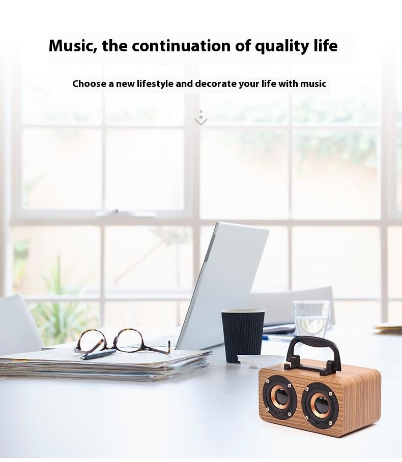 Factory Direct New Retro Wooden Bluetooth Speaker Mobile Phone Wireless Convenient Computer Speaker Mini Small Speaker