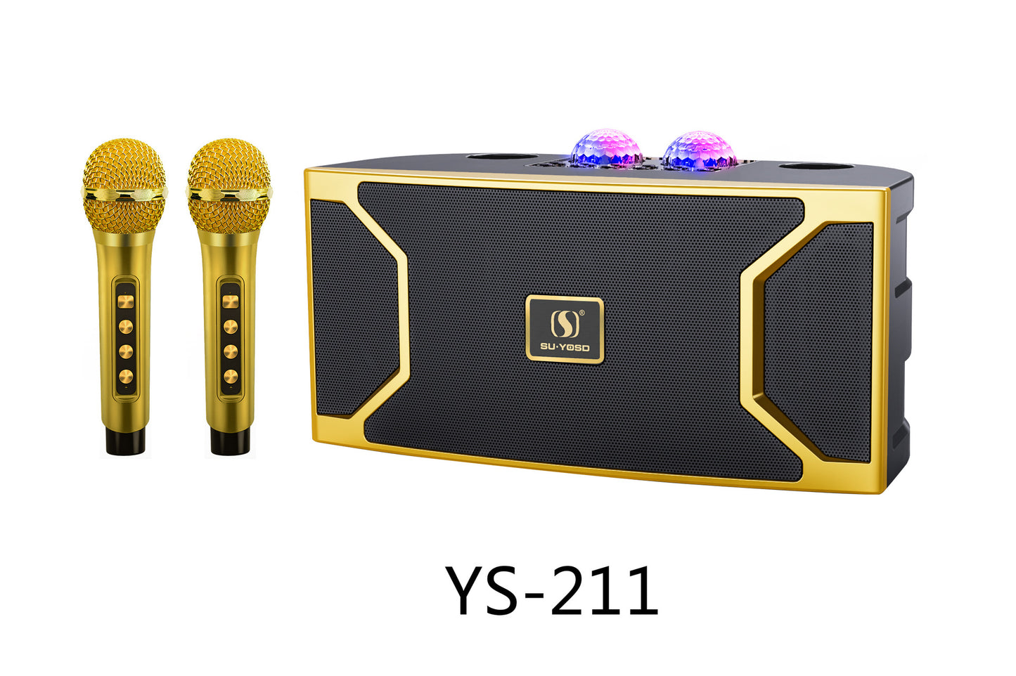 New YS-211 Bluetooth Speaker High Power Karaoke Subwoofer with Wireless Microphone and LED Flash Light