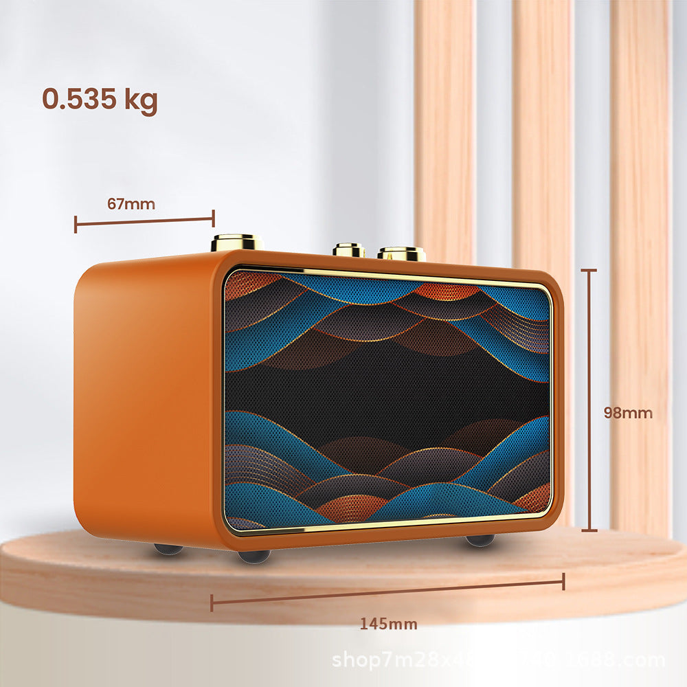 Retro Desktop Dual Speaker Wireless Bluetooth Speaker Portable High-Quality Retro Speaker for Home and Outdoor Use