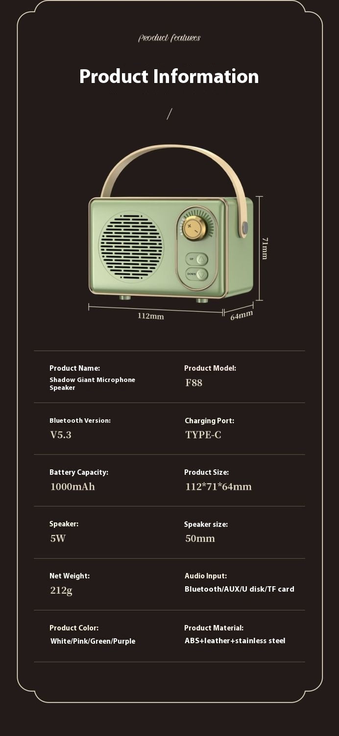 Bluetooth Speaker Desktop Subwoofer Large Volume Home Card Portable Outdoor Wireless High Sound Quality Audio Gift