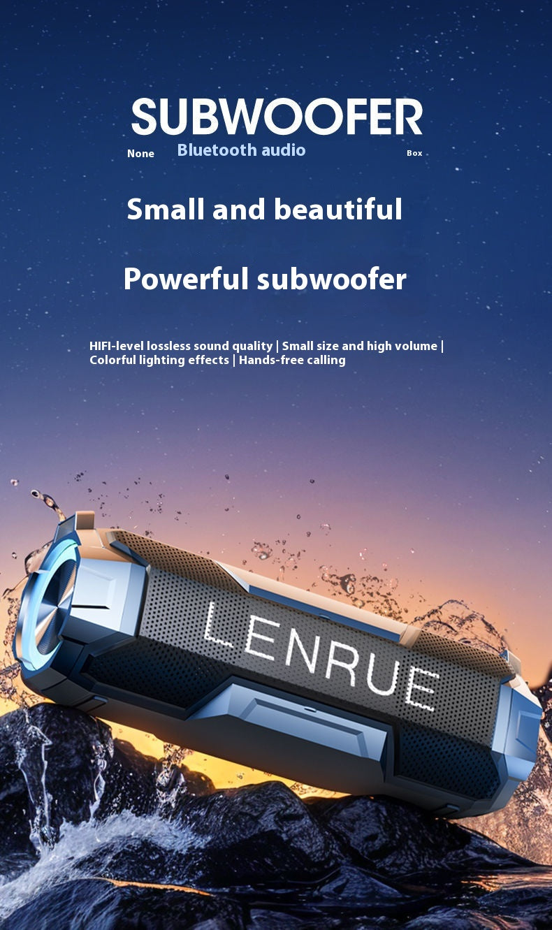 Outdoor Bluetooth Speaker High Sound Quality Super Subwoofer Dual Speakers Large Volume Portable Wireless Card Slot Speaker