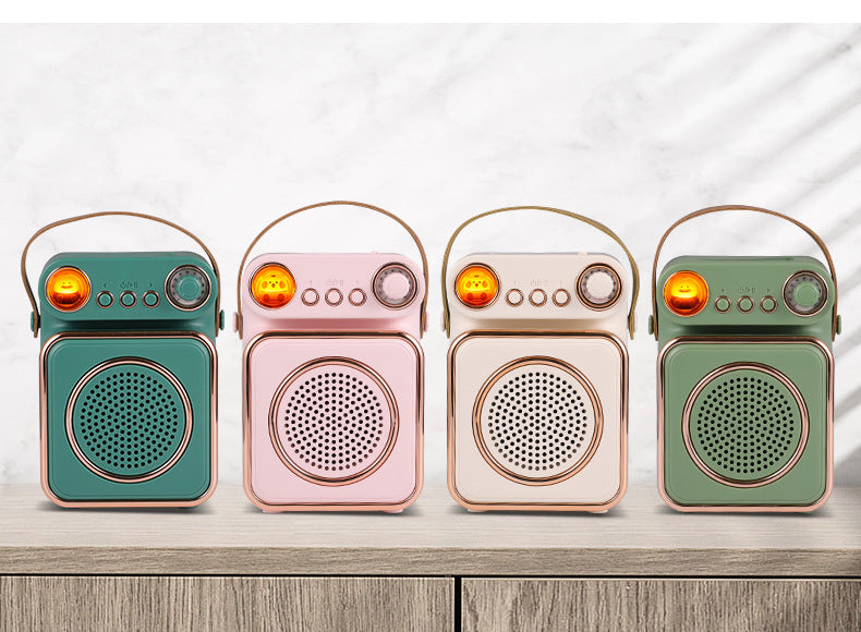 Singing Karaoke Speaker Microphone Combo Home Use Children's Wireless Microphone Smart Bluetooth Speaker Retro