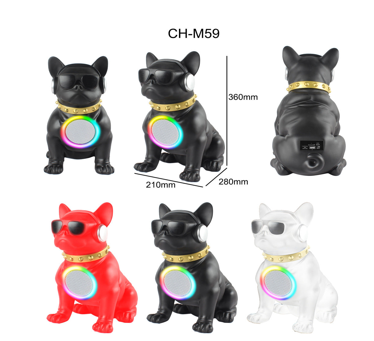 Cartoon Multifunctional Bluetooth Speaker Wireless Card Slot Square Dance Subwoofer Home Desktop Light Big Speaker
