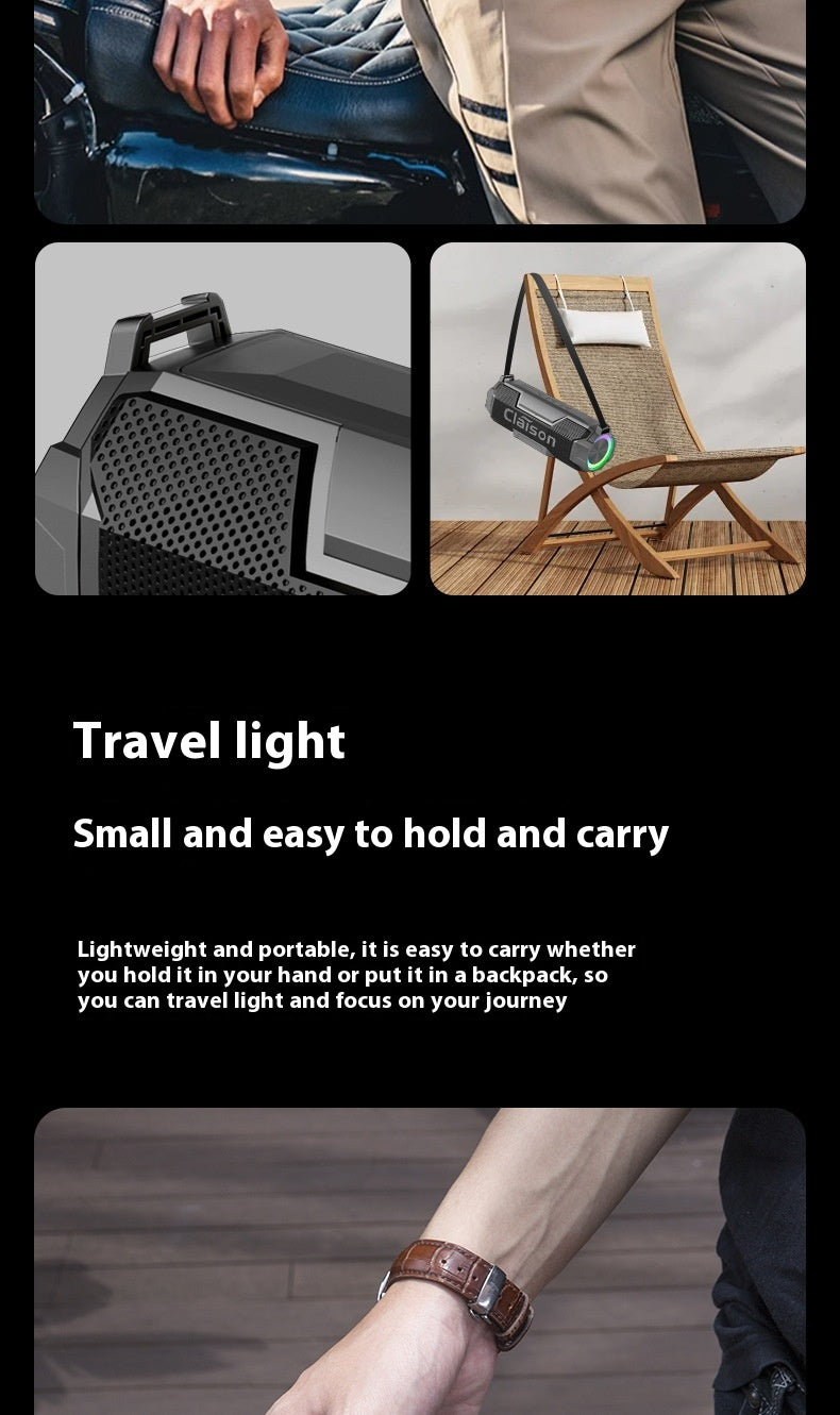 Outdoor Bluetooth Speaker High Sound Quality Super Subwoofer Dual Speakers Large Volume Portable Wireless Card Slot Speaker