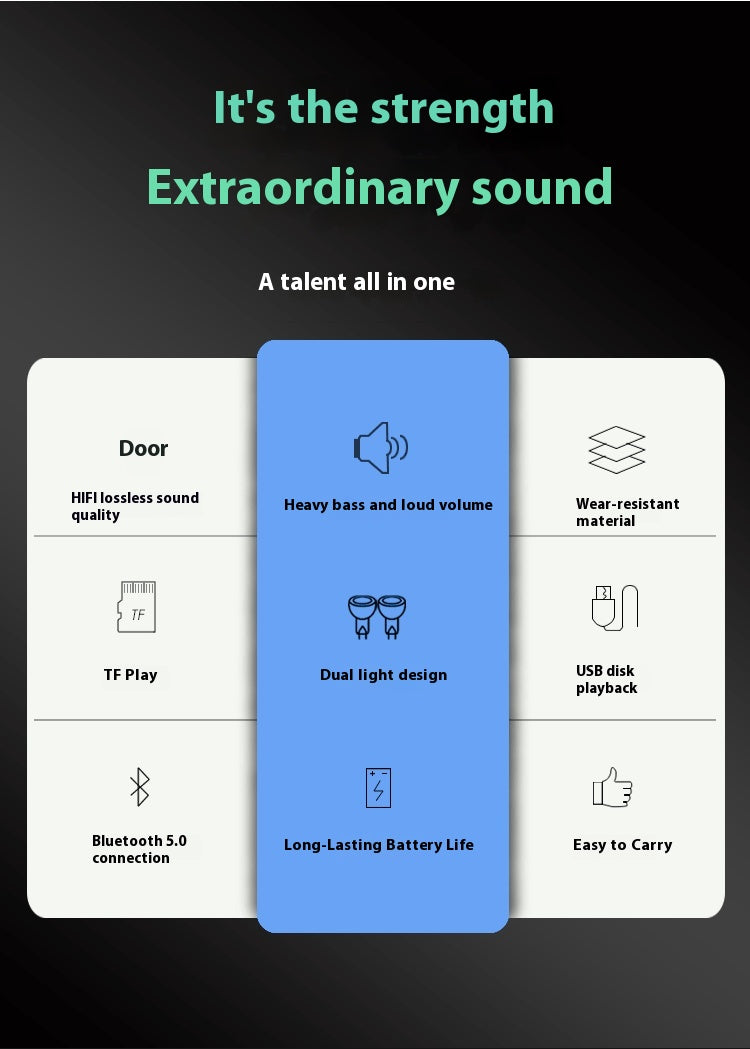 Outdoor Speaker Bluetooth Speaker Wireless Card Slot Solar Creative Multifunctional Flashlight Portable Speaker
