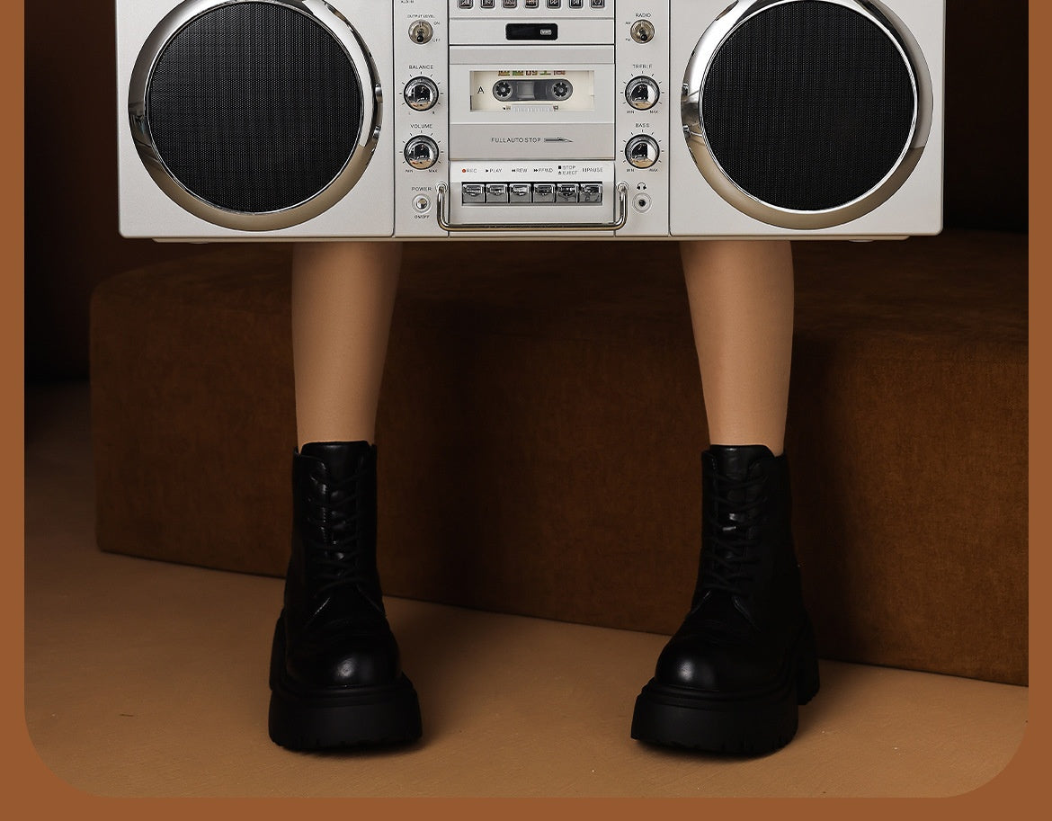 Classic European and American Rock Large Tape Recorder Radio Wireless Bluetooth Speaker Karaoke All-in-One High-Quality Sound System