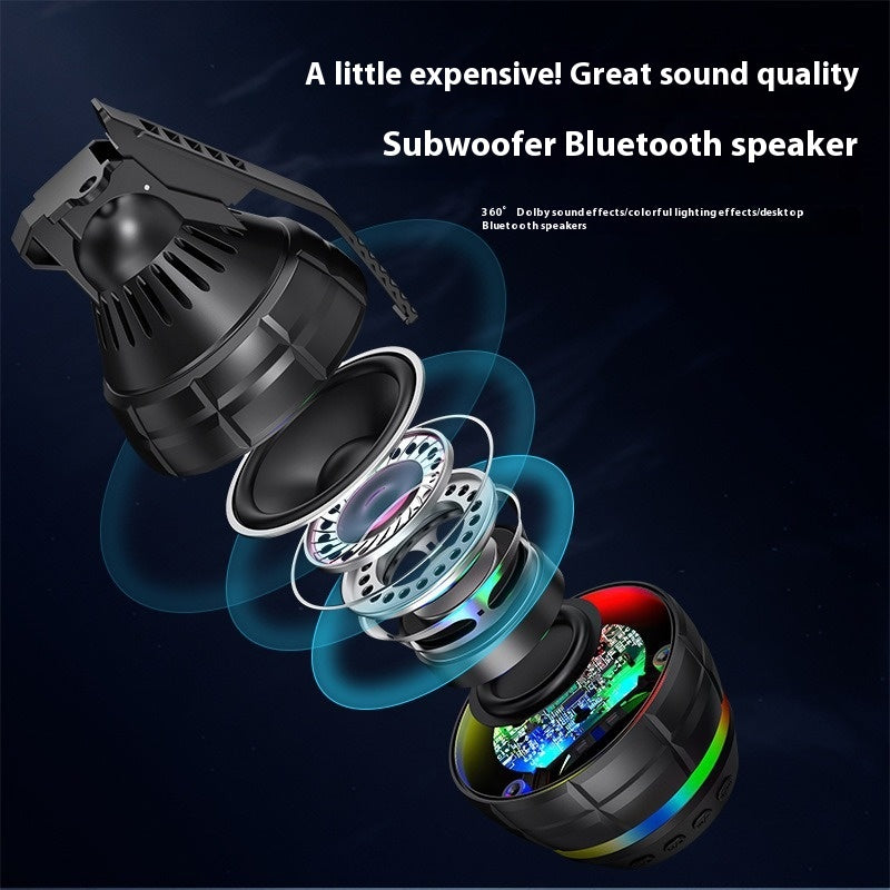 New Wireless Bluetooth Speaker Grenade Portable with FM Radio Bluetooth Speaker Outdoor Hiking Subwoofer