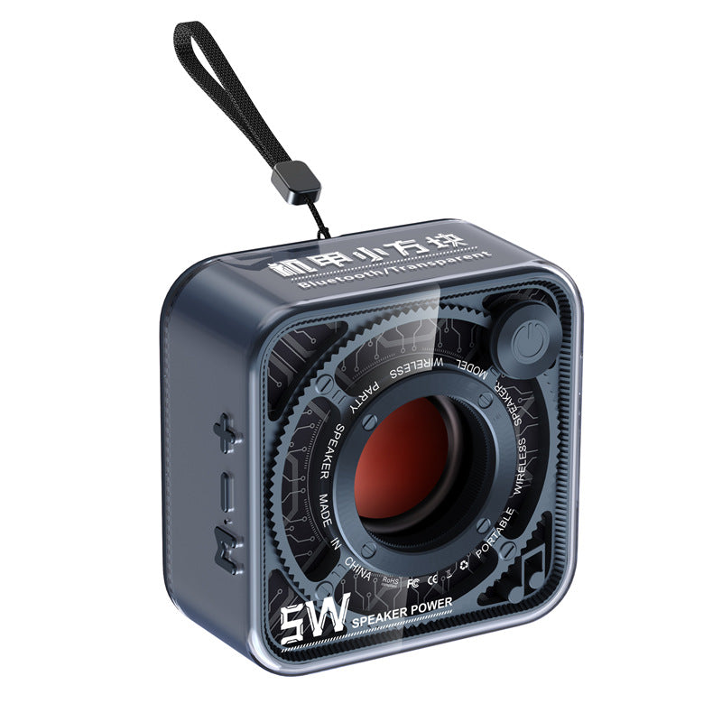 New Transparent Mecha Mini Cannon Bluetooth Speaker Outdoor Home Portable Card Slot Subwoofer Mini Speaker