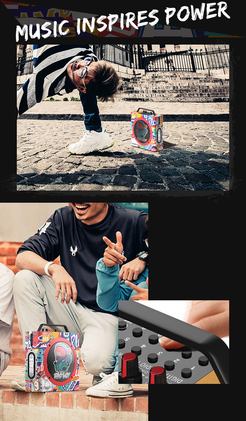 M10 Square Dance Speaker Portable Handheld Backpack Wireless Bluetooth Karaoke Practice Street Dance Yoga Fitness Subwoofer