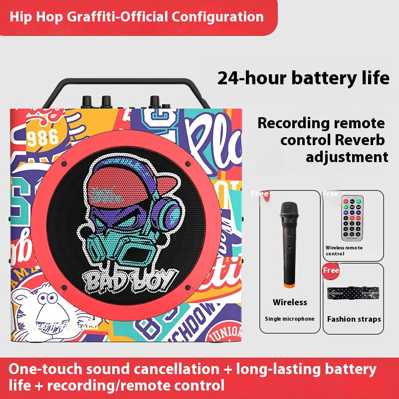 M10 Square Dance Speaker Portable Handheld Backpack Wireless Bluetooth Karaoke Practice Street Dance Yoga Fitness Subwoofer