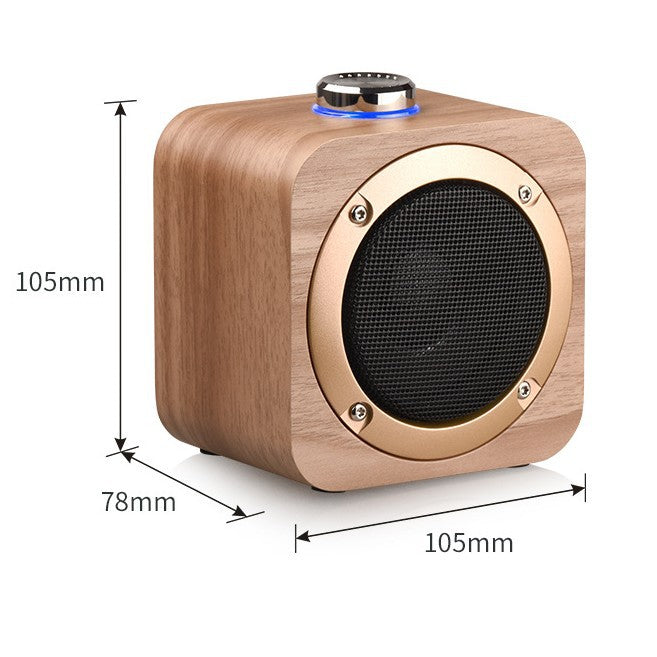 Q1B Wooden Retro Bluetooth Speaker Square Audio Desktop Wooden Wireless Subwoofer TWS New Gift