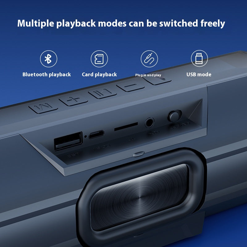Outdoor Bluetooth Speaker High Sound Quality Super Subwoofer Dual Speakers Large Volume Portable Wireless Card Slot Speaker