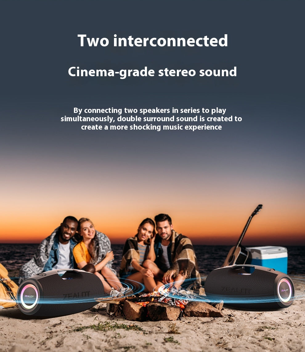 ZEALOT S78 Bluetooth Speaker High Sound Quality High Power 150W Peak Subwoofer 3D Surround Outdoor Speaker