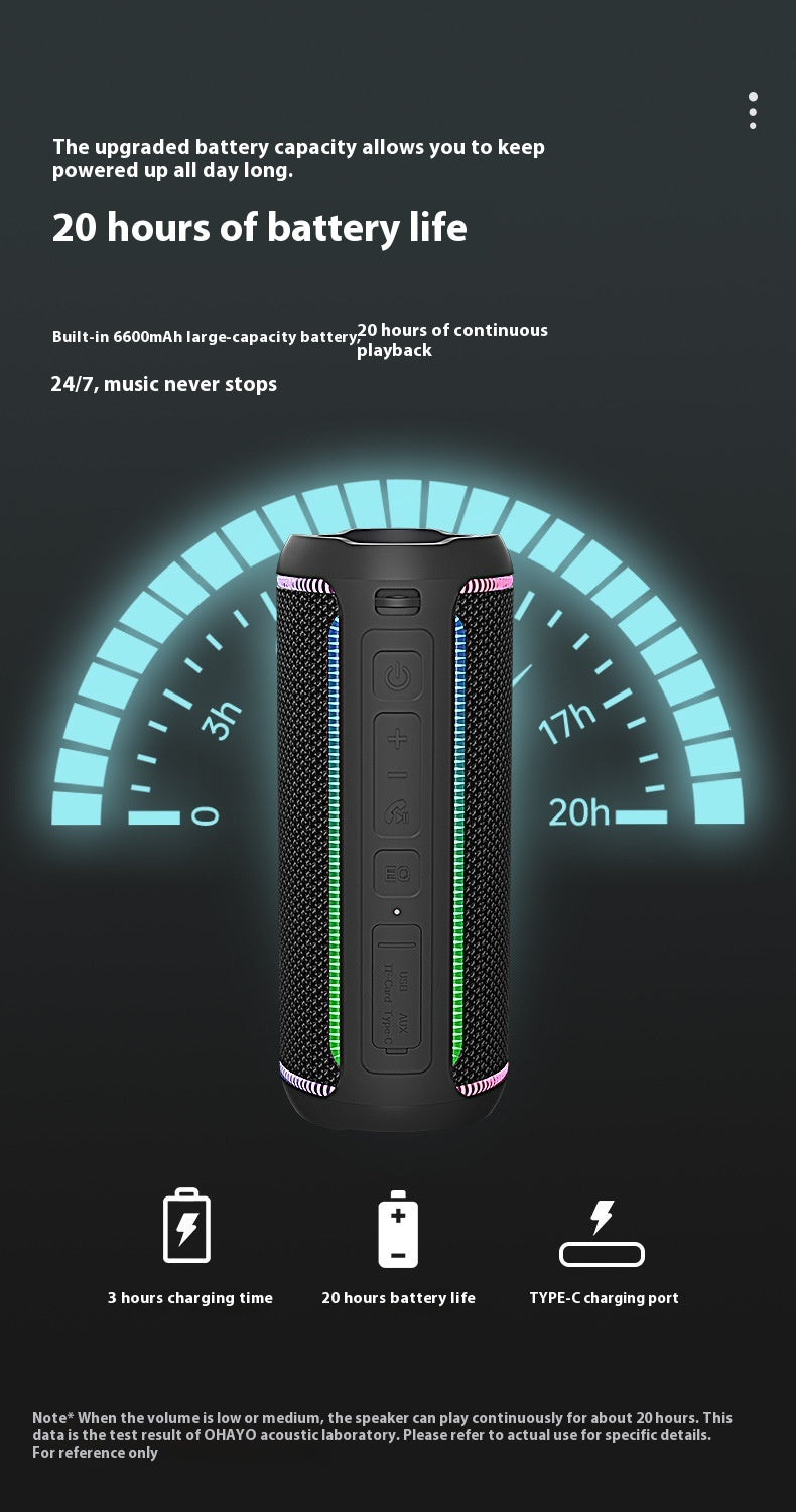 Leden Bluetooth Speaker X30 High-Quality Wireless Subwoofer Outdoor Portable Waterproof Car Speaker