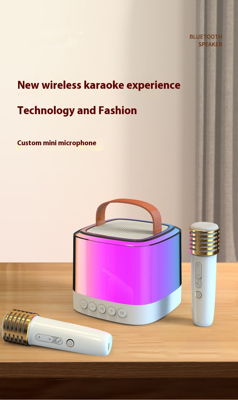 New Bluetooth Speaker Portable Outdoor Bluetooth Audio Wireless Karaoke with Microphone for Home KTV