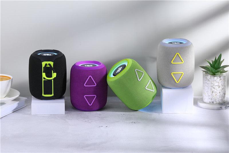 New TG655 Exquisite Cylindrical Triangle Button Heavy Bass Bluetooth Portable Speaker Colorful Lights Cool Fashion Speaker