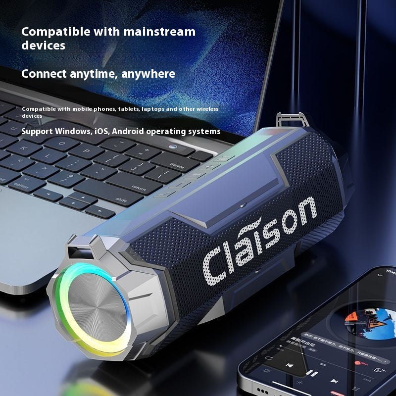 Outdoor Bluetooth Speaker High Sound Quality Super Subwoofer Dual Speakers Large Volume Portable Wireless Card Slot Speaker