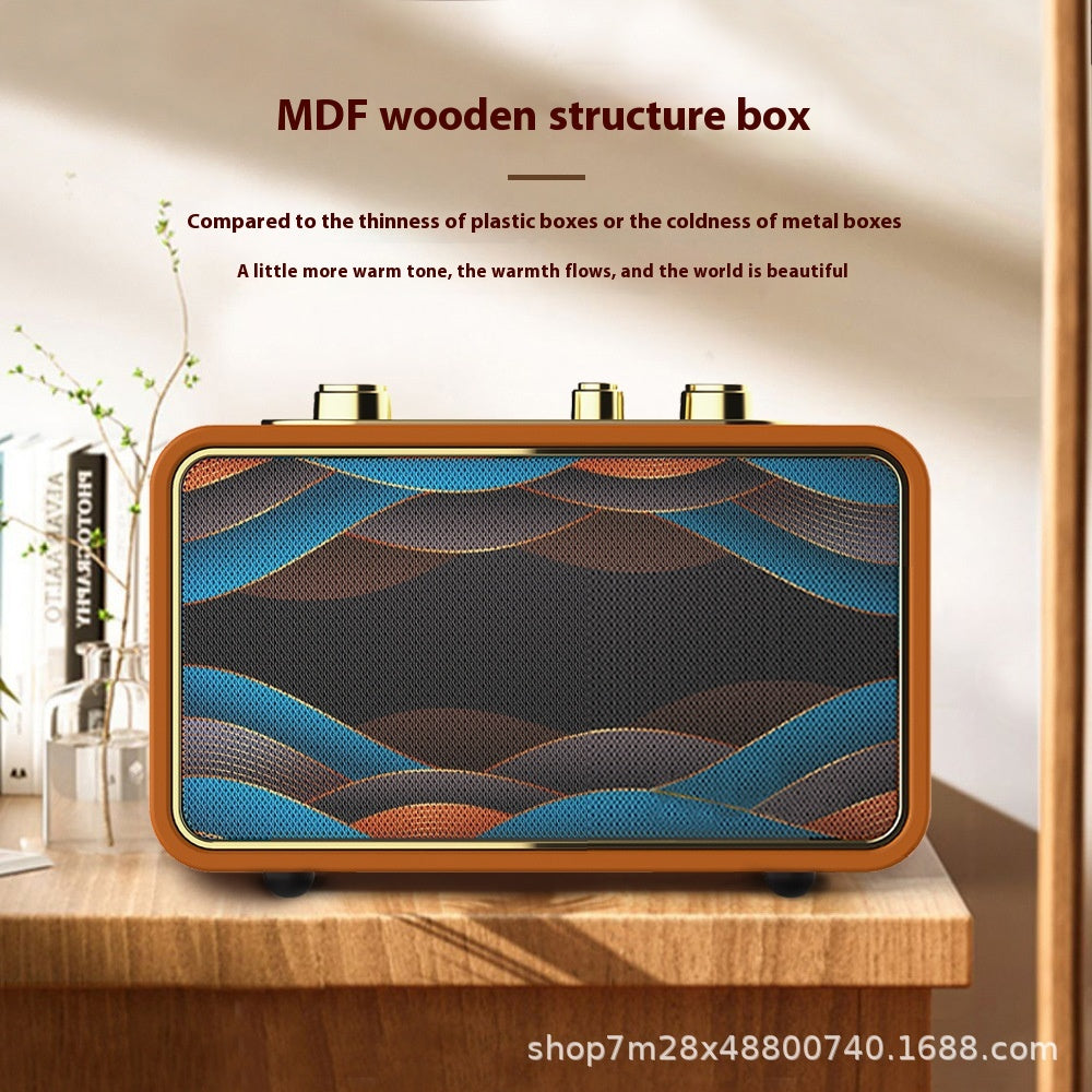 Retro Desktop Dual Speaker Wireless Bluetooth Speaker Portable High-Quality Retro Speaker for Home and Outdoor Use