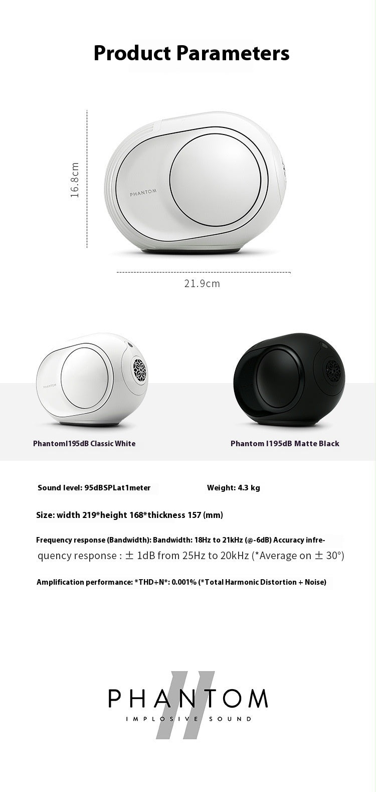 Devialet Phantom II 95dB High-Fidelity Bluetooth Speaker Home Desktop Speaker
