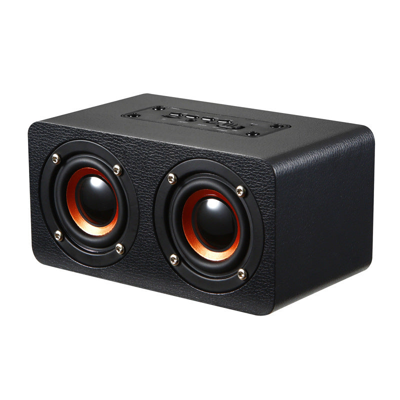 M5 Bluetooth Speaker Wooden Graffiti Dual Speakers Subwoofer Home Desktop Audio New Creative Gift