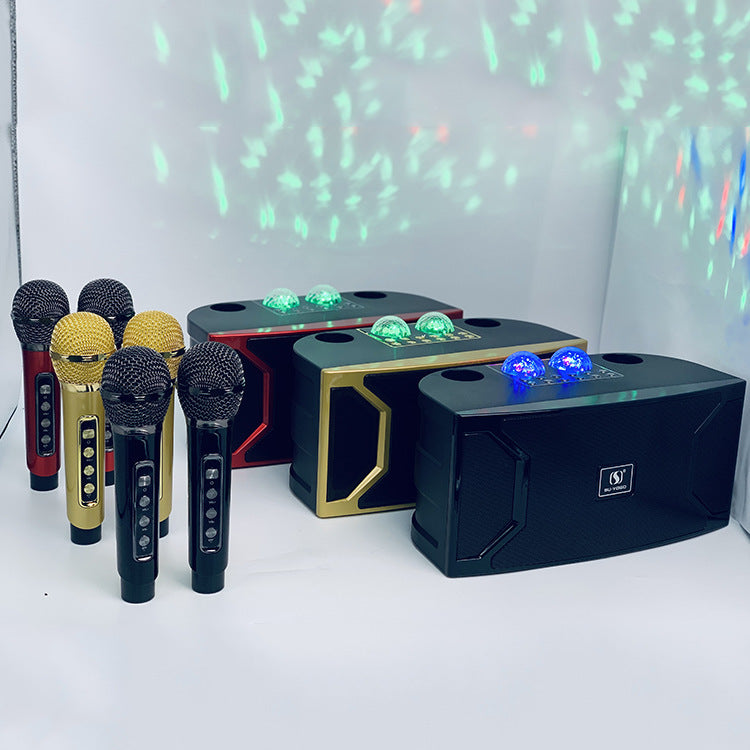 New YS-211 Bluetooth Speaker High Power Karaoke Subwoofer with Wireless Microphone and LED Flash Light